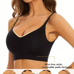 [High Stretch Sports Bra] 2pcs High Stretch Viscose Sports Bra Set - Seamless U-Back Design, Breathable Knit Fabric, Adjustable Straps for Yoga & Fitness Crop Tops