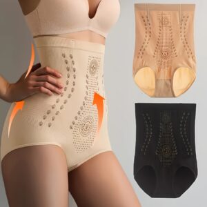 2pcs Graphic Pattern High Waist Shaping Panties, Tummy Control Compression Panties To Lift & Shape Buttocks, Women's Underwear & Shapewear