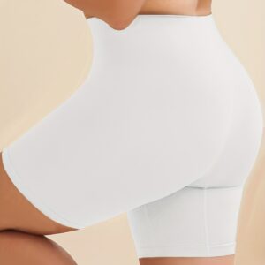Plus Size Sexy Shapewear Bottoms, Women's Plus Solid Seamless Tummy Control Shapewear Shorts