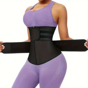 Women'S Waist Trainer, Waist Tightening Bodywear Zipper Shapewear Belt, Slimming Fitness Black Shapewear