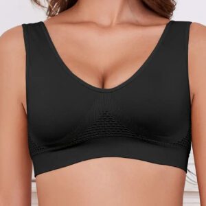 1pc Solid Seamless Mesh Tank Bra, Comfy Push Up Anti Sagging Bra for Women, Simple Lingerie & Underwear