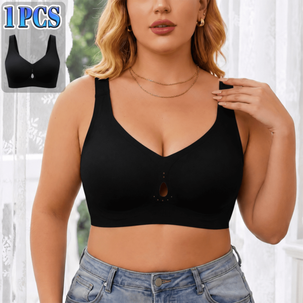 Figurecity Women's Seamless Jelly Bra Convertible Straps Breathable Wireless Comfort XL-5XL